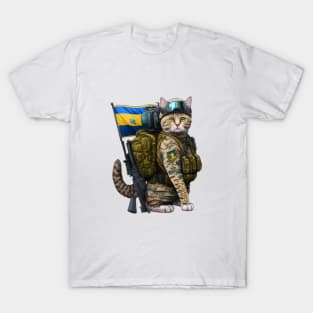 Cat Ukrainian soldier T-Shirt